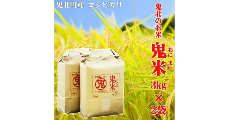 【ふるさと納税】鬼北のお米「鬼米(おにまい)」3kg×2袋 ｜ こしひかり 愛媛 鬼北町 ブランド米 精米