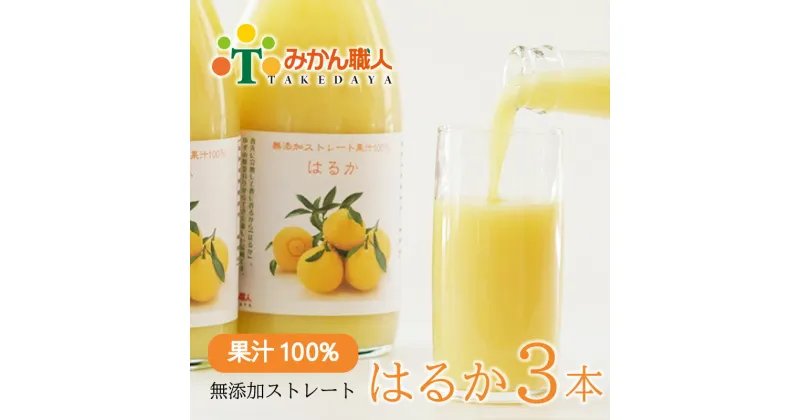 【ふるさと納税】 はるか ジュース 1000ml 3本 無添加 果汁 100% 柑橘 果物 国産 フルーツ 有名 愛媛 みかん職人武田屋 蜜柑 ブランド オレンジ 愛媛県産 果実 ビタミン 美味しい 生産者 直送 産直