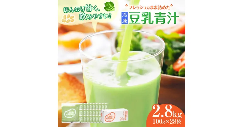 【ふるさと納税】遠藤豆乳青汁冷凍1箱 (100g×28袋) /乳酸菌 ケール 乳酸菌 ケール ビタミン ミネラル 新鮮 食物繊維 生青汁 人気 おすすめ 高知市 【グレイジア株式会社】[ATAC002]