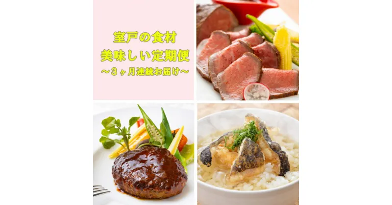 【ふるさと納税】NEW★室戸の食材 de 美味しい定期便3回（3か月連続お届け） (ハンバーグ・ウツボの土佐茶漬け・ローストビーフ) 土佐あかうし お茶漬け ハンバーグステーキ 牛肉 肉 お肉 おかず 惣菜 3ヶ月 送料無料 sb034