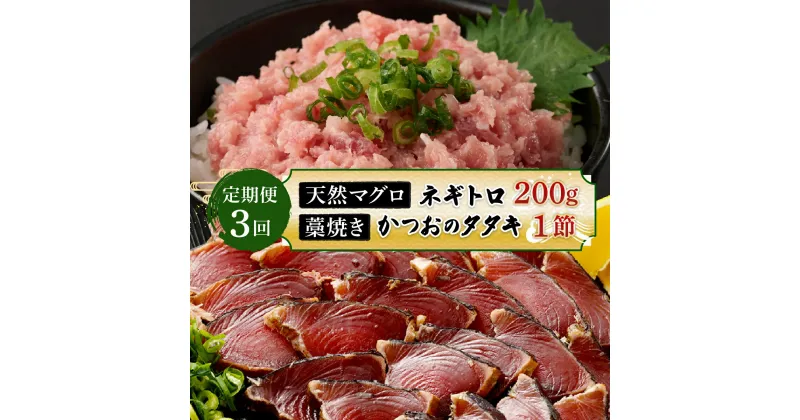 【ふるさと納税】【定期便 / 3ヶ月連続】 土佐流藁焼きかつおのたたき1節と高豊丸ネギトロ200gセット 魚介類 海産物 カツオ 鰹 わら焼き まぐろ マグロ ねぎとろ 高知 コロナ 緊急支援品 海鮮 冷凍 家庭用 訳あり 不揃い 規格外 定期 定期便 3回 3ヶ月 連続　tk061