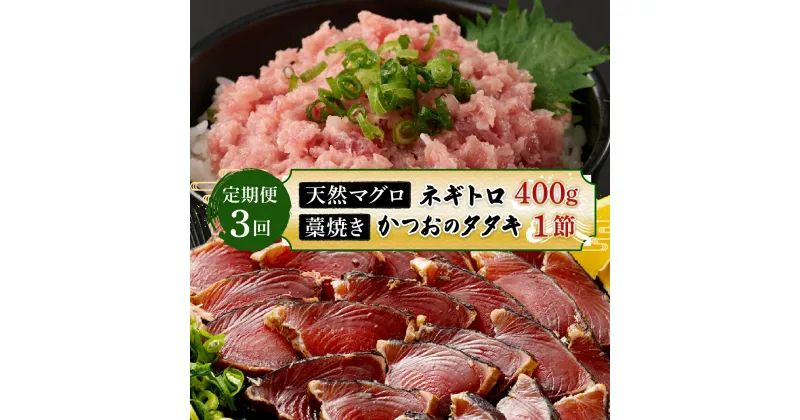 【ふるさと納税】【定期便 / 3ヶ月連続】 土佐流藁焼きかつおのたたき1節と高豊丸ネギトロ400gセット 魚介類 海産物 カツオ 鰹 わら焼き まぐろ マグロ ねぎとろ 高知 コロナ 緊急支援品 海鮮 冷凍 家庭用 訳あり 不揃い 規格外 定期 定期便 3回 3ヶ月 連続　tk064