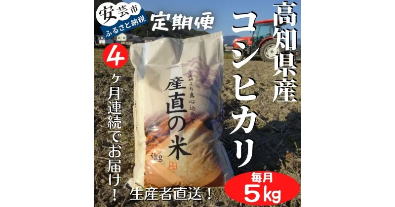 【ふるさと納税】《令和6年産》4ヵ月連続でお届け！「コシヒカリ（白米）」定期便　5kg×4回