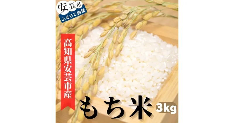 【ふるさと納税】《令和6年産》安芸の豊かな自然の恵みを頂いて育った「もち米」3kg　高知県安芸市　新米　農家直送　もち米　3kg　白米　お正月　おもち　お赤飯　おはぎ　おこわ　ちまき