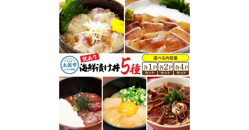 【ふるさと納税】訳あり 海鮮漬け丼セット 5パック 10パック 20パック 漬け丼 まぐろ イカ ぶり 鯛 タイ カツオのタタキ 鰹タタキ 食べ比べ 海鮮 魚 冷凍 食品 保存食 小分け 一人暮らし 簡単 高知 海鮮丼 鯛めし 漬け丼 惣菜 訳アリ わけあり 不揃い 規格外 故郷納税