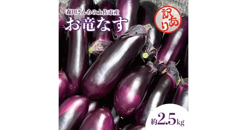 【ふるさと納税】森田さんちの土佐市産お竜なす 訳あり 約2.5kg 2.5キロ 29~34本 1本約80g 茄子 ナス なすび 野菜 新鮮 焼き茄子 煮浸し 漬物 浅漬け ぬか漬け 味噌汁 おかず お取り寄せ 訳アリ ご自宅用 常温 配送 高知県 高知 土佐市 ふるさとのうぜい 故郷納税 返礼品